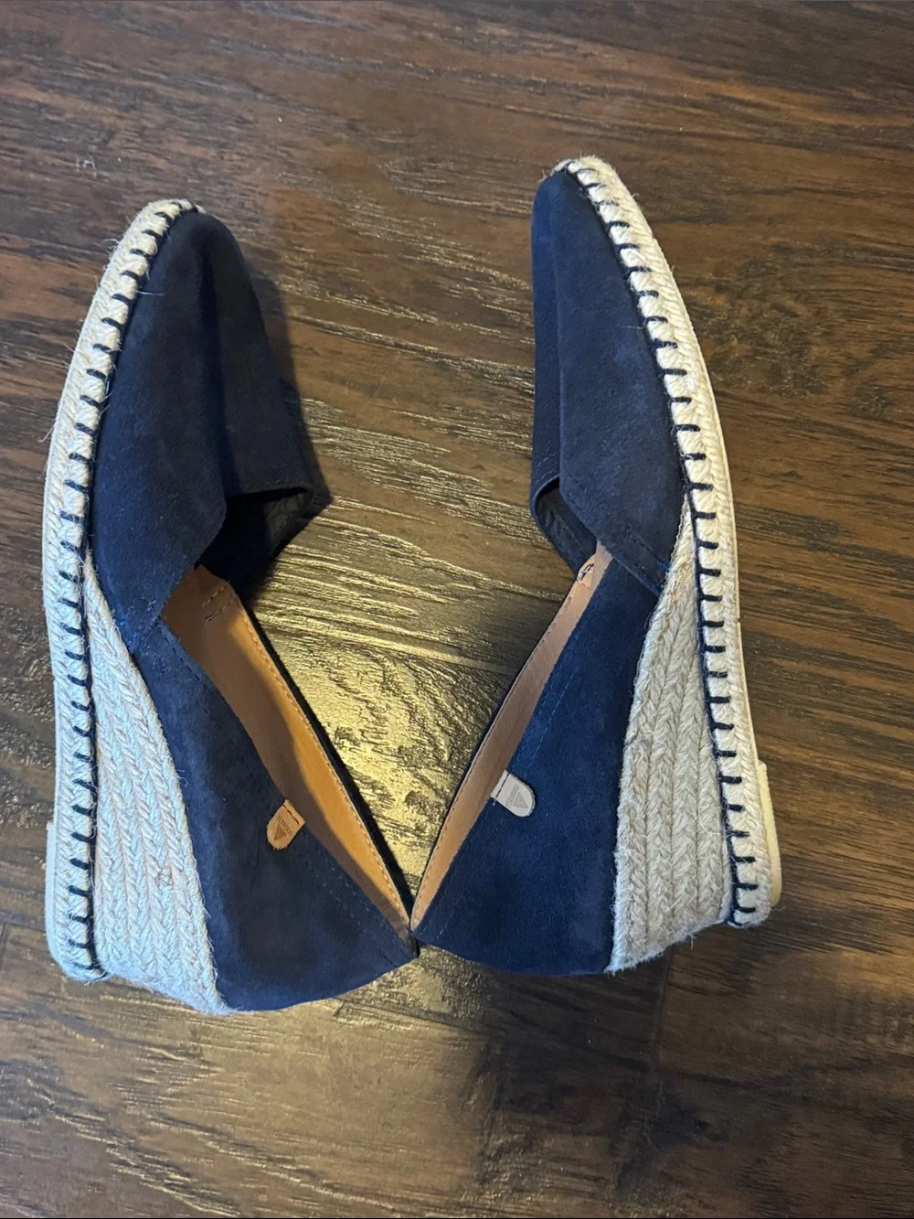 Women’s Navy Suede Espadrille Wedge - Slip-On Comfort